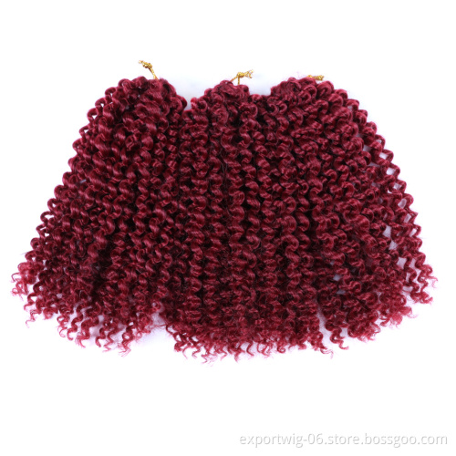 Wholesale Synthetic Twist Braids Hair 8inch 90g Crochet Curly Braid Hair Afro Curls Braiding Hair
